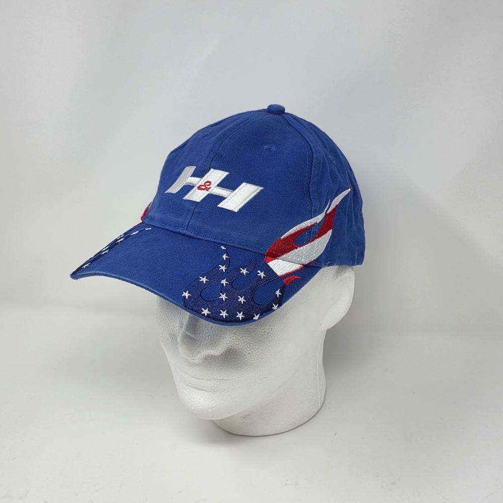 Otto 6 Panel Low Profile Baseball Hat Blue American Flag Flames Men's Cap 58-755